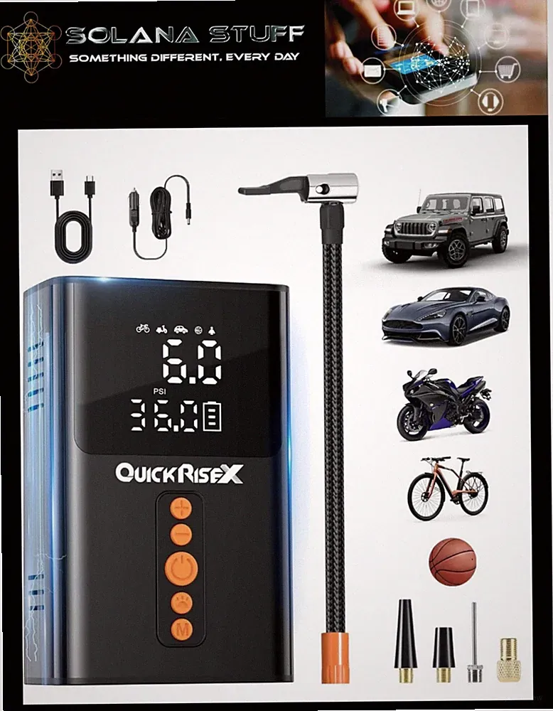 160 PSI Portable Air Compressor,lighting, Stainless Steel Body, Rechargeable NEW