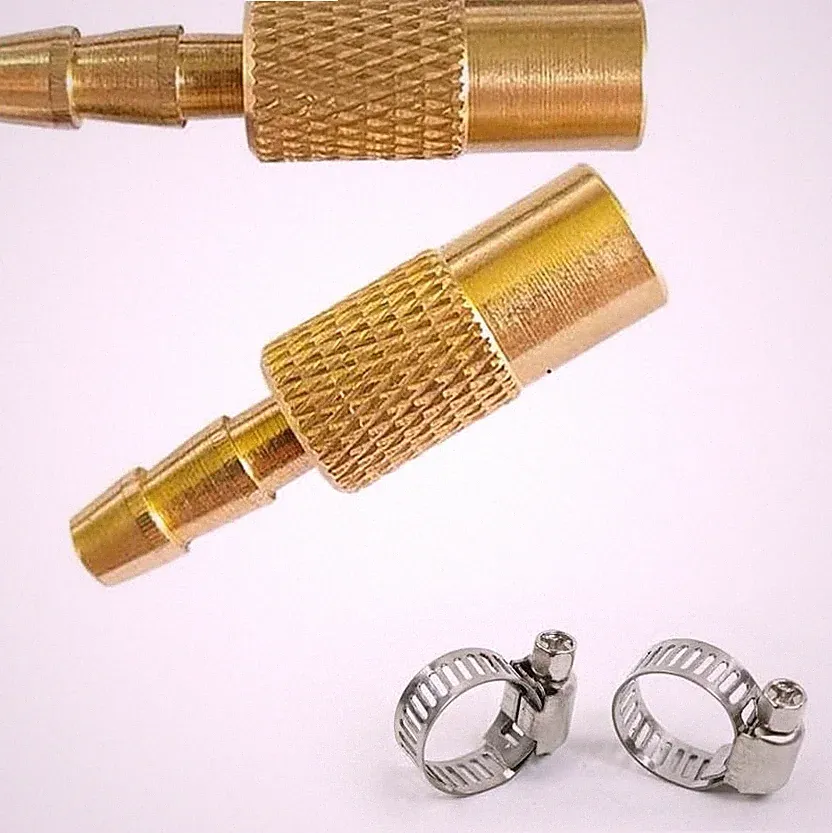 2 Pack Portable Air Compressor Hose End Connector Replacement with Clamp 12V...