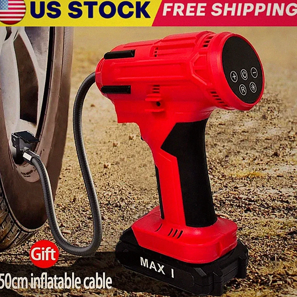 21V 150PSI Cordless Rechargeable Battery Air Compressor Pump Car Tire Inflator