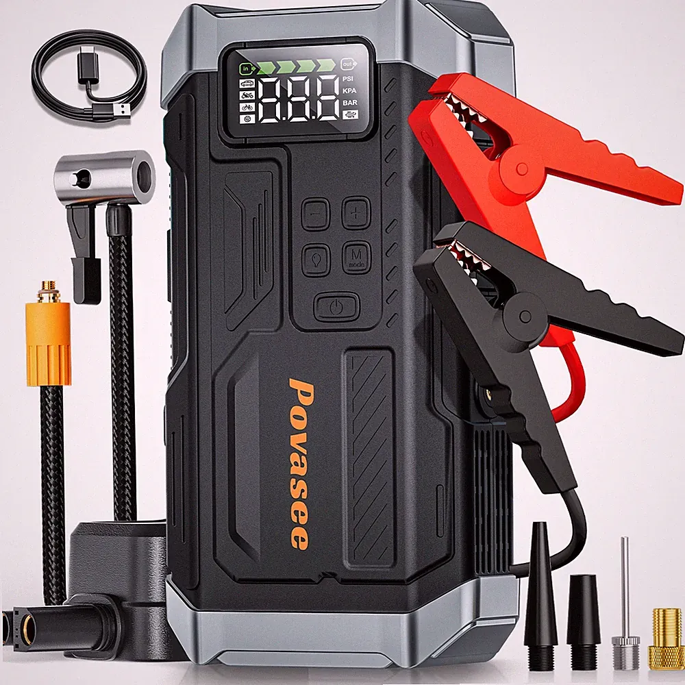 5000A Car Jump Starter with Air compressor Booster Jumper Power Bank Car Battery