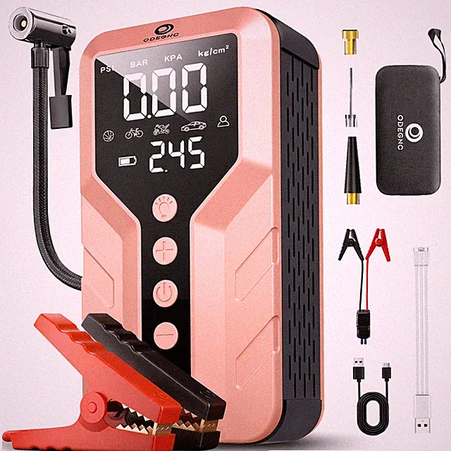 6000A Car Jump Starter with Air Compressor Portable Battery Booster 12V Jump Box