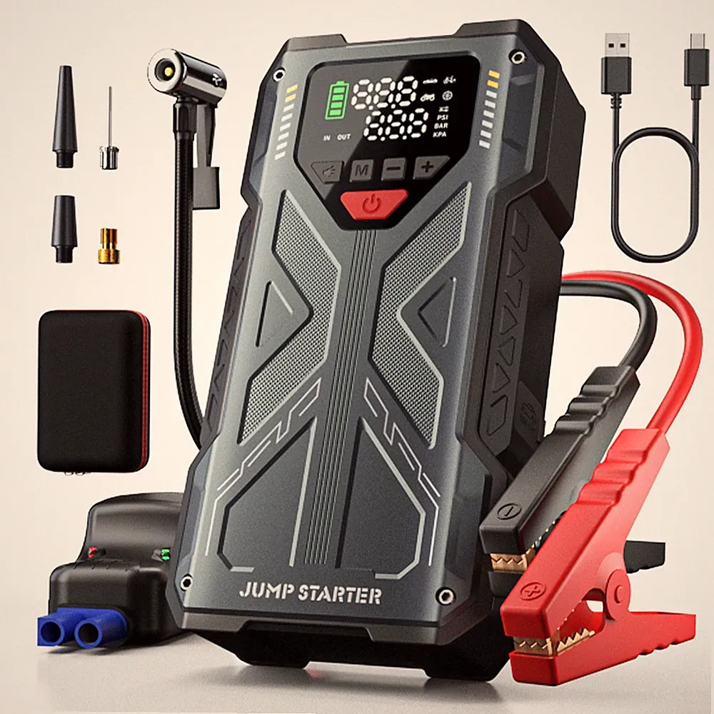 6000A Car Jump Starter with Air Compressor Portable Power Bank Battery Charger