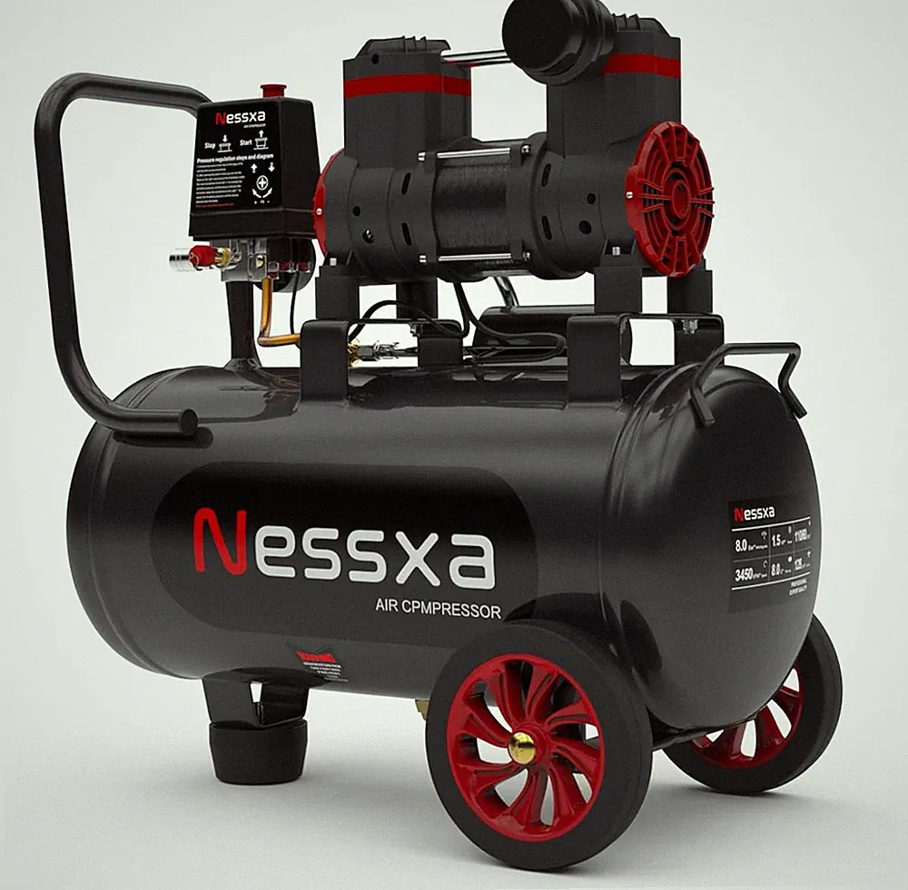 8 Gallon Ultra Quiet Oil-Free Air Compressor Tank 1.5HP 4.52 CFM for Car Repair