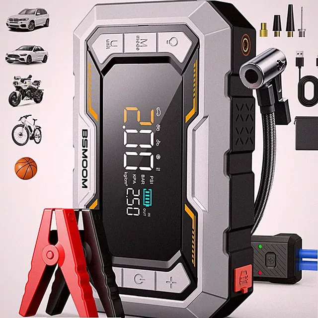 8500A Car Jump Starter Power Bank 25000mAh With Air Compressor Battery Booster