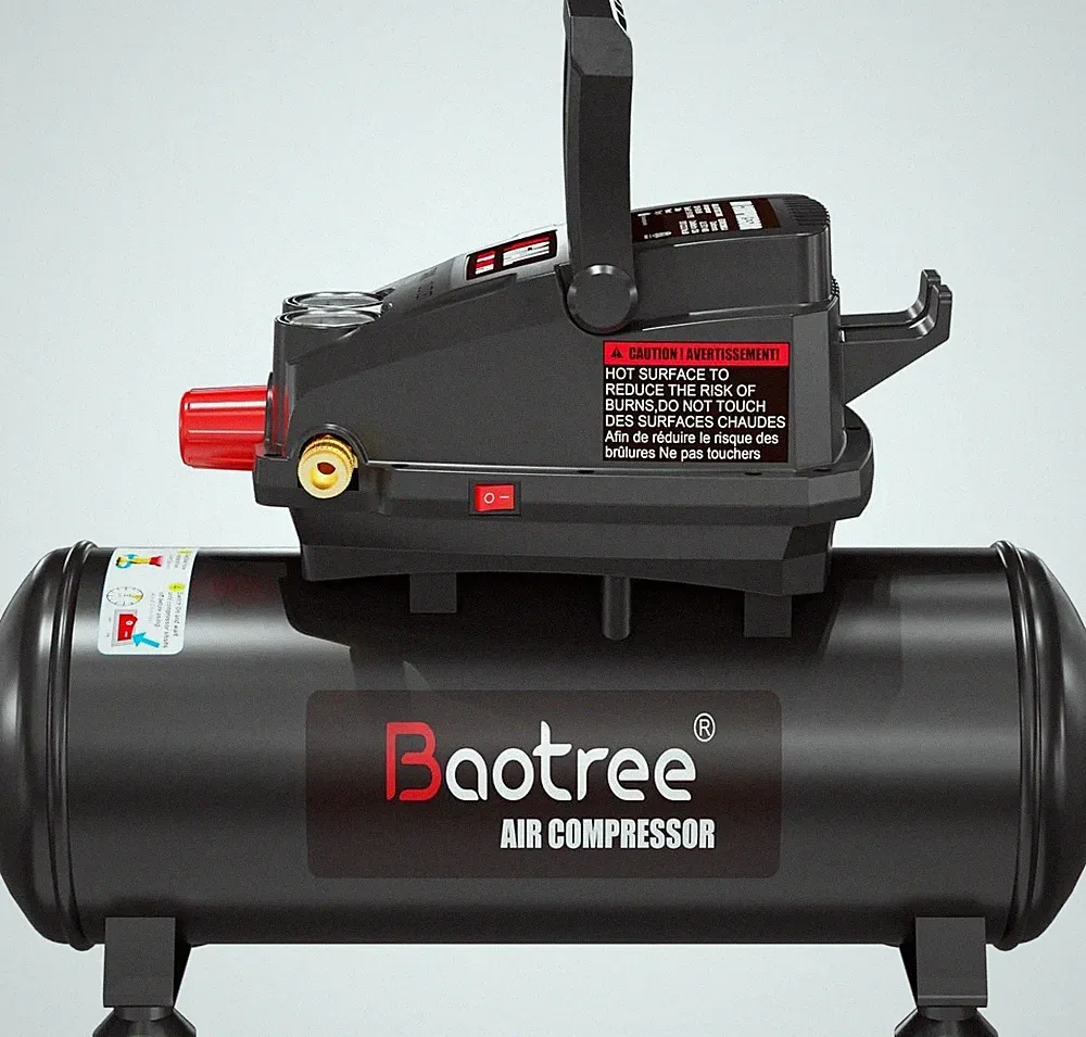 Baotree 4 Gal Portable Air Compressor 0.5HP 110 PSI Oil-Free Garage Tire Pump