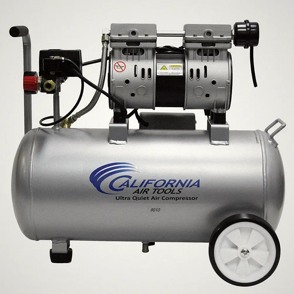 California Air Tools 8010 1 HP 8 gal Quiet & Oil-Free Steel Air Compressor New