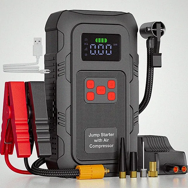 Car Jump Starter with Air compressor 6000A Car Battery Booster Jumper Starter