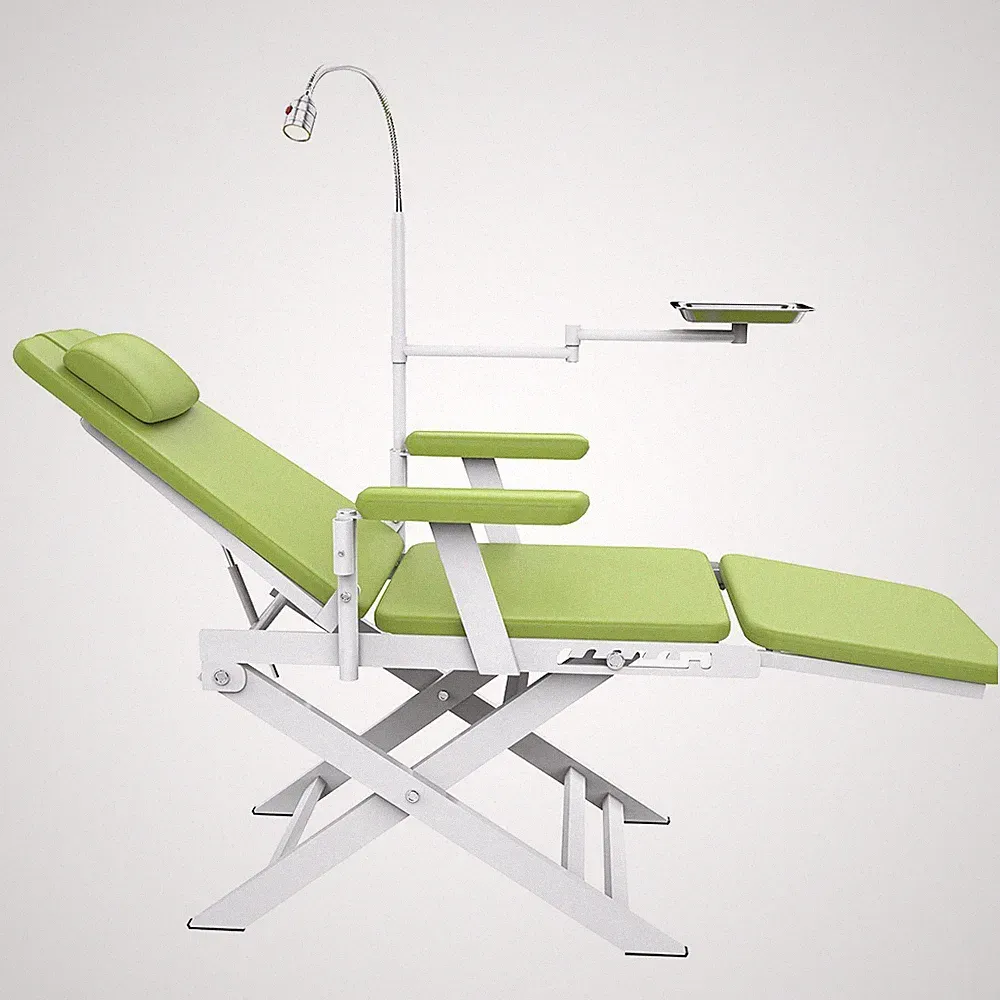 Dental Portable Mobile Delivery Unit Air Compressor Suction/Chair 4 Hole Green
