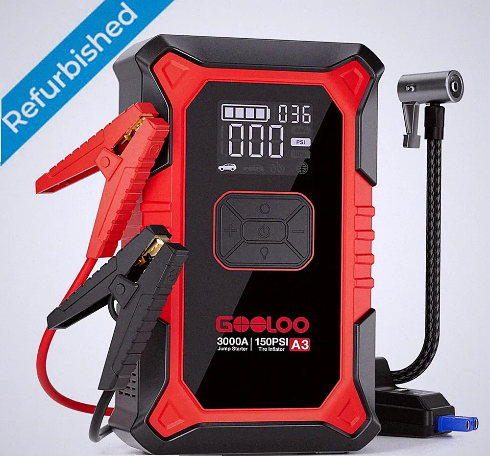 GOOLOO A3 Jump Starter with Air Compressor, 3000A Portable Car Battery Booster