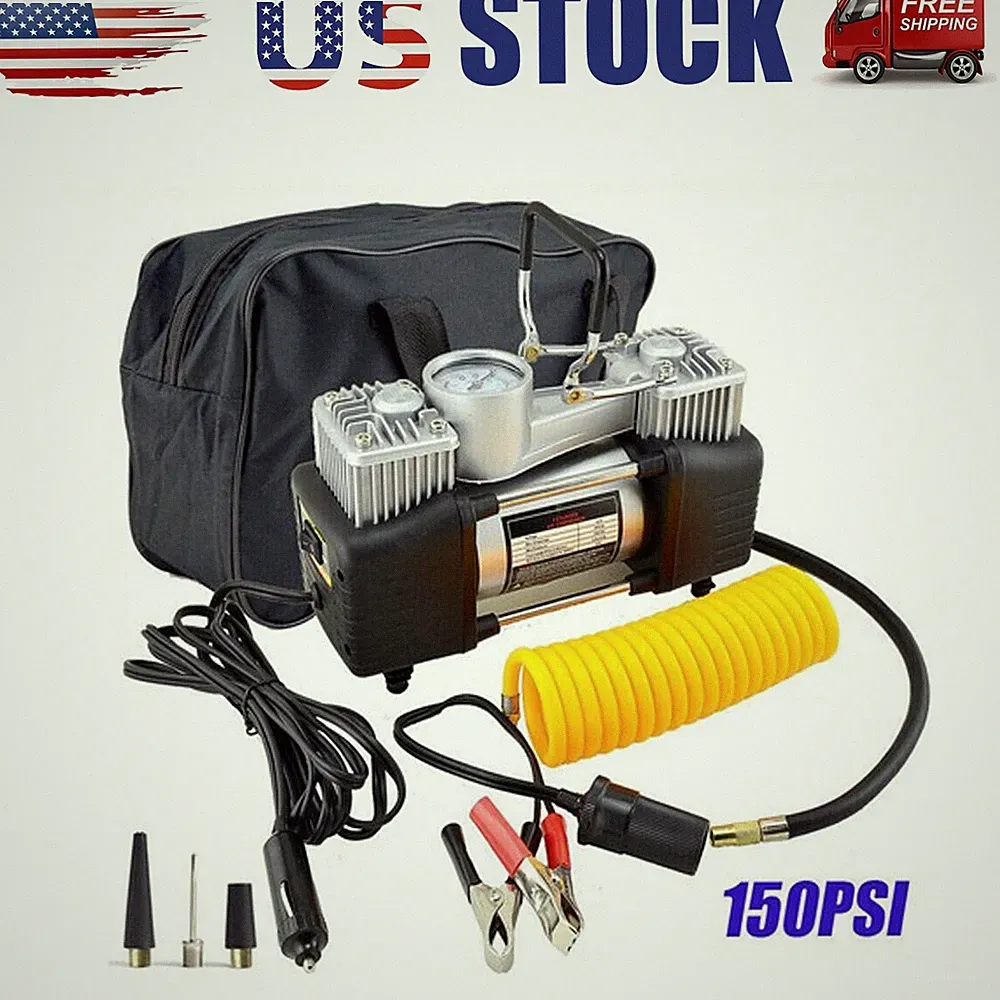 Heavy Duty 12V Car Tire Pump Portable Auto Air Compressor Inflator for SUV Truck