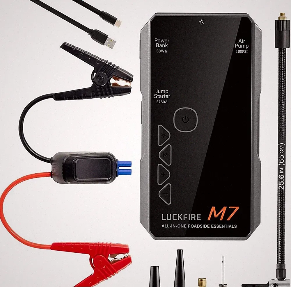 M7 All-in-One Car Battery Jump Starter with Air Compressor, 12V Portable Jump