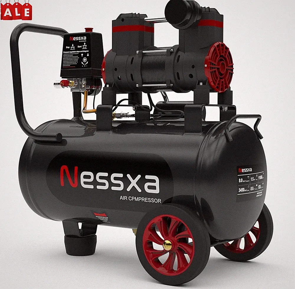 Max 115 PSI Oil-Free 8 Gallon Ultra Quiet Air Compressor 1.5HP 4.52 CFM Tank