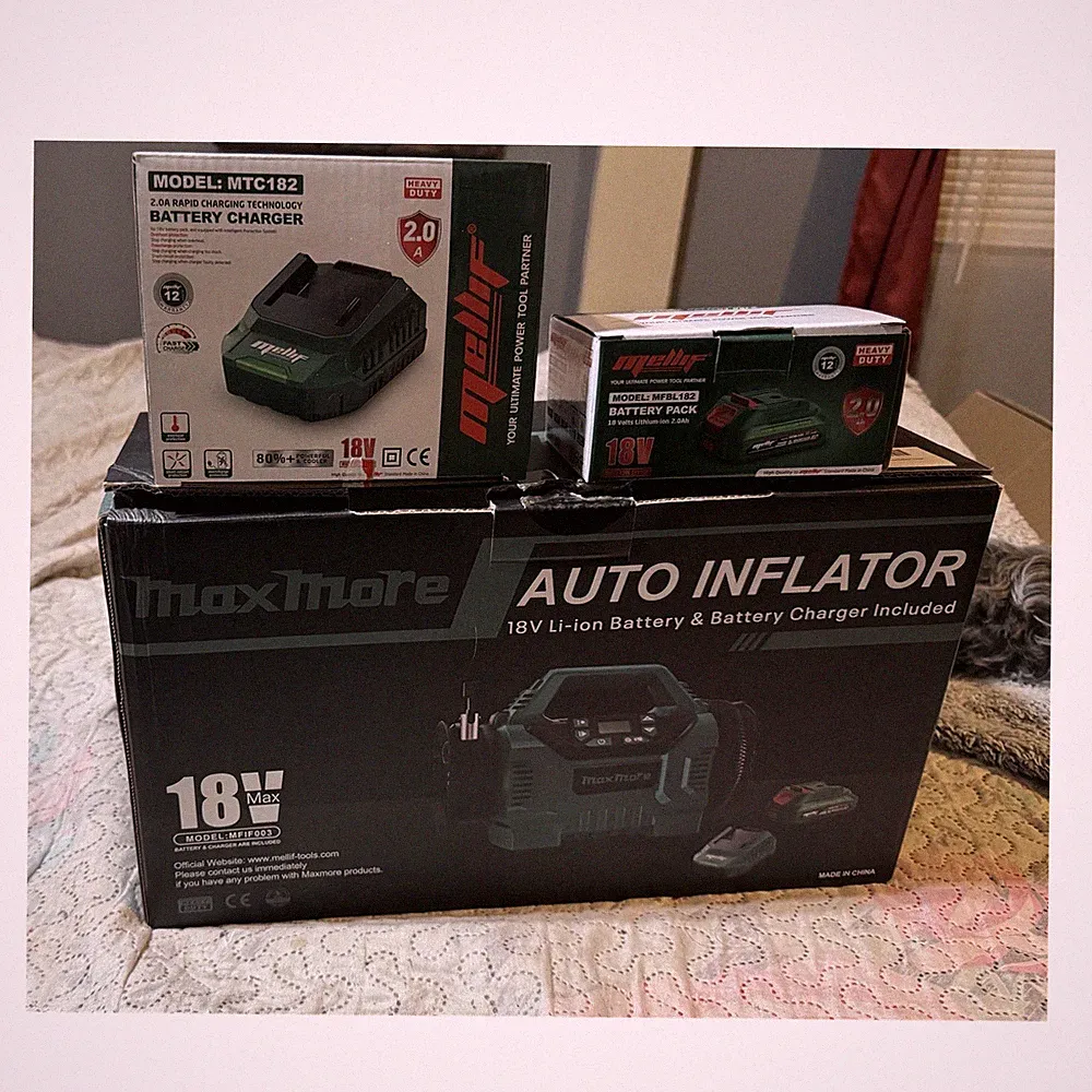 MaxMore MFI9003 18V Portable Auto Inflator Air Compressor 160 PSI w/ Battery