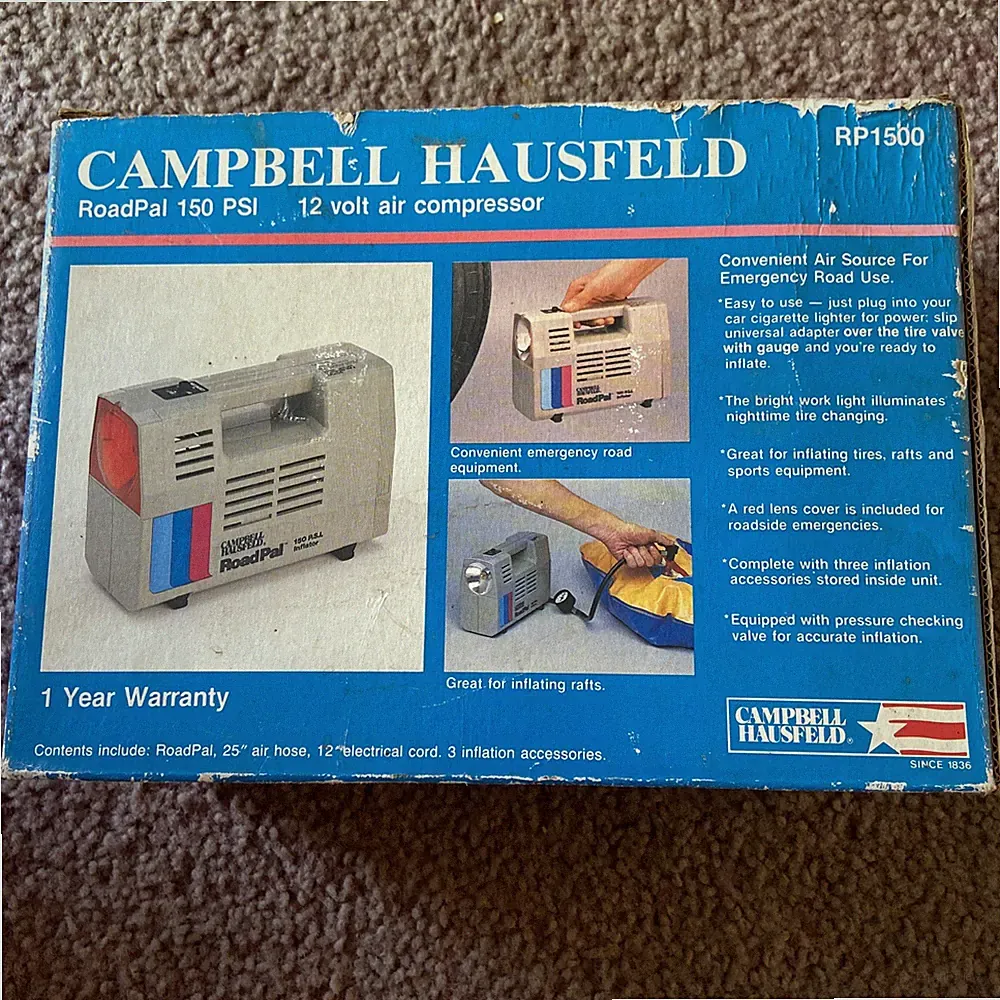 New Old Stock Campbell Hausfeld Emergency Car Air Compressor RoadPal 150 PSI