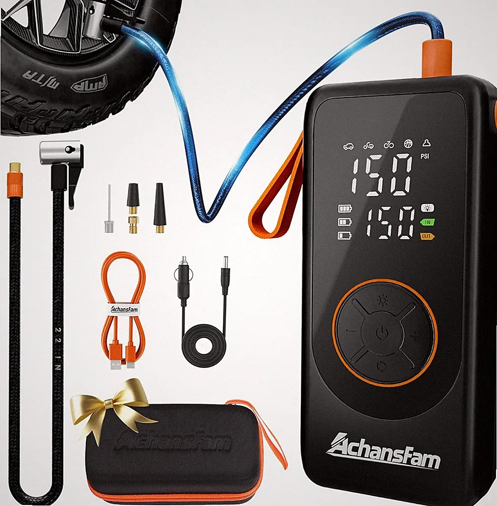P9 Pro Cordless Portable Air Compressor,48s Fast Inflation,Dual Power Supply,150
