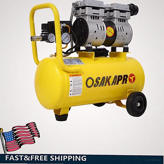 Portable Air Compressor Tank 1.5HP 8 Gallons Adjustable Pressure with Wheel