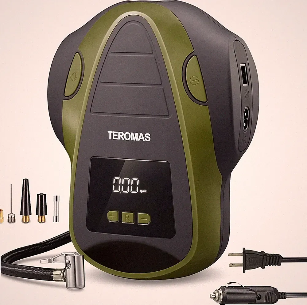 TEROMAS Tire Inflator Portable Air Compressor, Air Pump DC/AC for Car Tires 12V