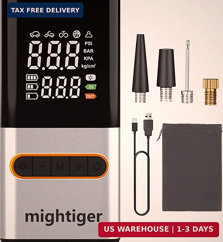 Tire Inflator Portable Air Compressor Cordless Mini Automatic Air Pump with Digi