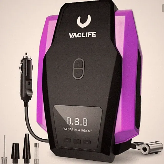 VacLife 12V Portable Air Compressor – Digital Tire Inflator for Cars & More