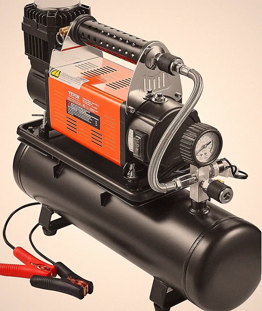 VEVOR 12V Heavy Duty Air Compressor with 6L Tank Kit, 6.35 CFM Portable Red